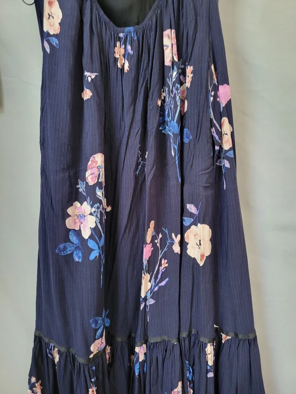 Free People Rosie Posie Floral Midi Dress Midnight Combo S